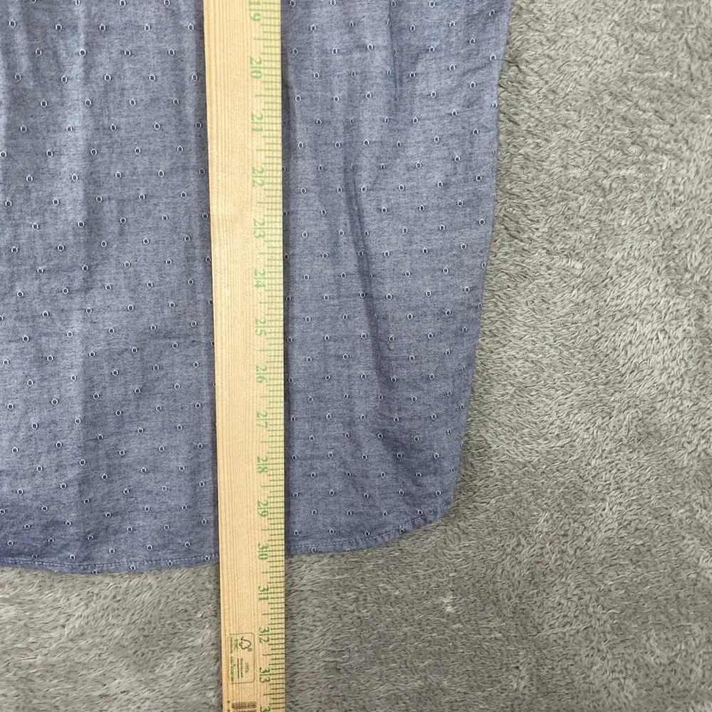 Banana Republic Button Down Shirt Mens Medium Blue Stretch Soft Wash Slim Dobby